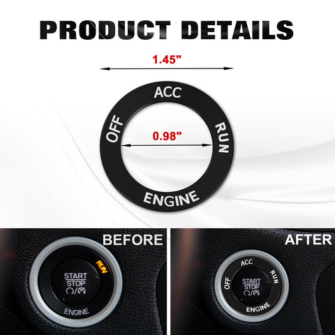 Red Engine Start Stop Button Switch Ring Cover Trim For Dodge Charger 2010-2022
