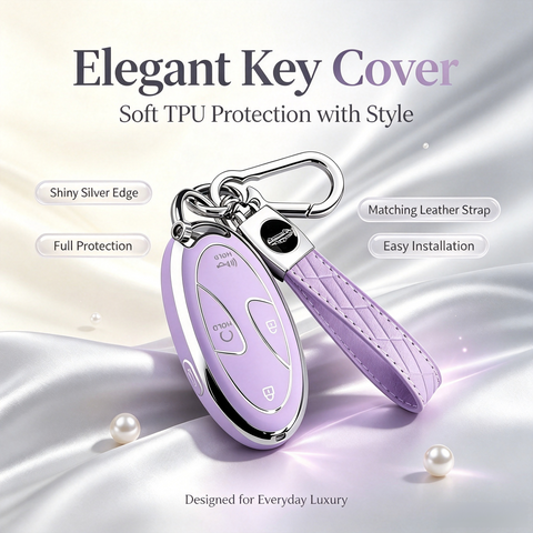 5/7 Button TPU Key Fob Cover Case w/Keychain For Hyundai Santa Fe Tucson Sonata