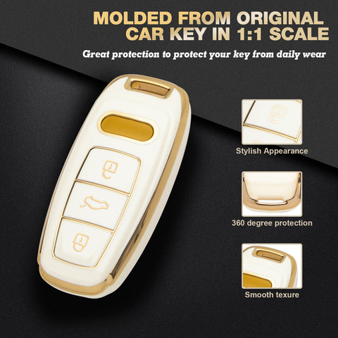 2X TPU Full Cover Smart Key Fob Cover For Audi A3 S3 S6 RS6 S7 2020-2022