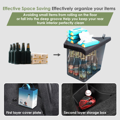 Rear Trunk Storage Bins Side Box with Lids For Tesla Model 3 Highland 2024-up