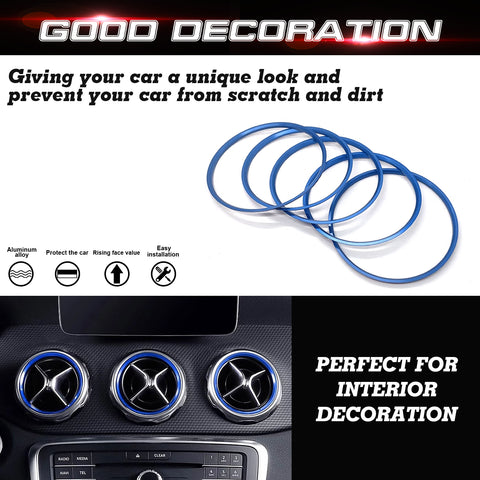 Red Aluminum Air Condition Vent Decoration Cover Trims For Benz CLA GLA Class