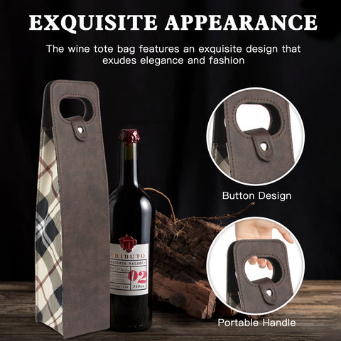 Portable Bottle Wine Gift Bag Champagne Beer Holder for Picnic Party, Christmas