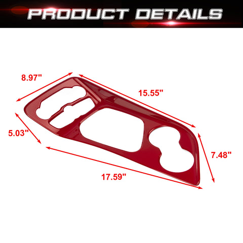 Car ABS Gear Shift Box Cover Frame Decor Overlay For Dodge Challenger 2015-up