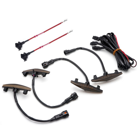 4pcs Smoked Lens Front Center Grille Amber LED Light Kit for Toyota 4Runner w/TRD Pro Grille 2014-2019, Including SR5, TRD off-road, Limited, TRO Pro