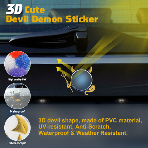 1pc x 3D Silver Chrome Devil Demon Sticker Decal Auto Car Emblem Decal Decoration