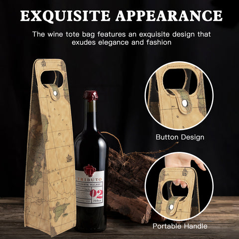 Portable Bottle Wine Gift Bag Champagne Beer Holder for Picnic Party, Christmas