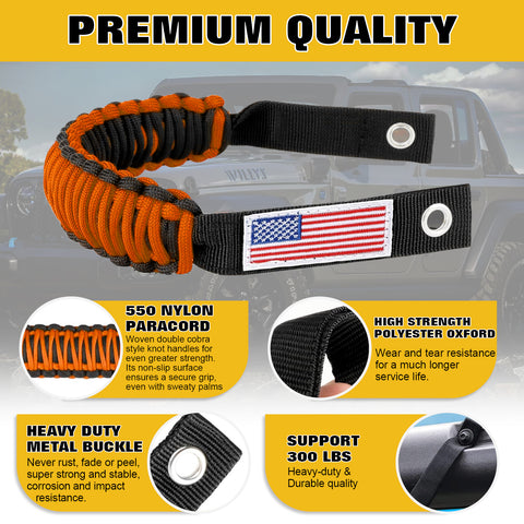 4pcs/Set Roll Bar Grab Handles Accessories For Ford Bronco 2/4 doors 2021-2025