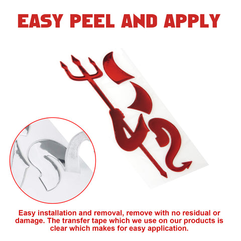 1pc x 3D Silver Chrome Devil Demon Sticker Decal Auto Car Emblem Decal Decoration