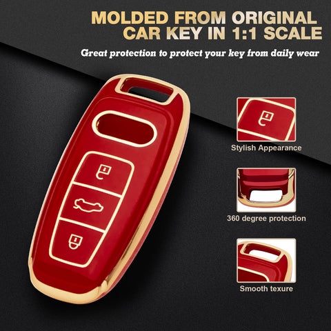 2X TPU Full Cover Smart Key Fob Cover For Audi A3 S3 S6 RS6 S7 2020-2022