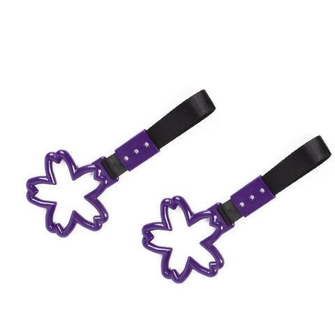 Purple Tsurikawa Handle Ring Sakura Shaped Japanese Car Warning Loop Decoration