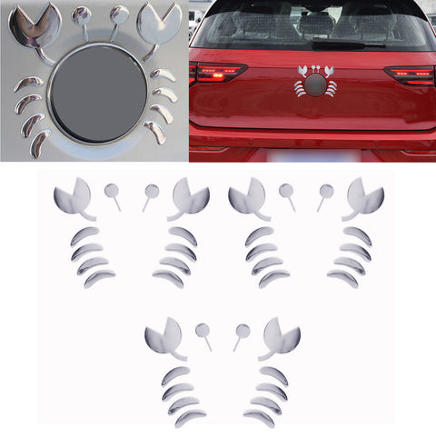 1pc x 3D Silver Chrome Devil Demon Sticker Decal Auto Car Emblem Decal Decoration