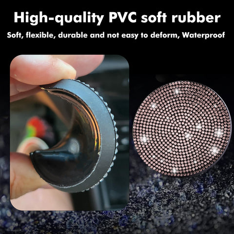 2pcs Cute Bling Car Cup Holder Coaster with Rhinestone Auto Interior Accessories