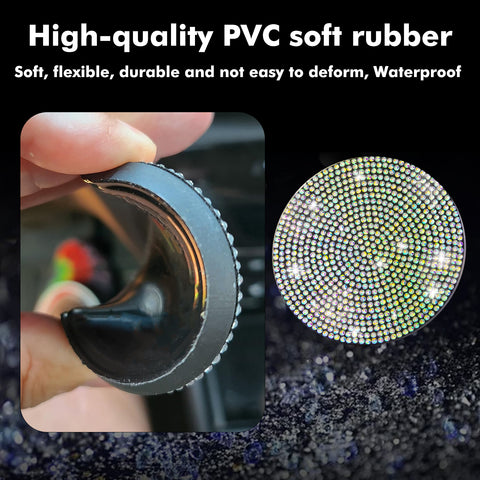 2pcs Cute Bling Car Cup Holder Coaster with Rhinestone Auto Interior Accessories