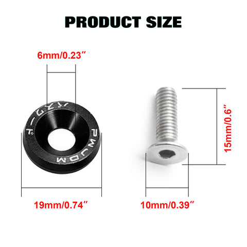 JDM VTEC Solenoid Valve Cover Cap Fender Bumper Engine Bay Washer Kit For Honda