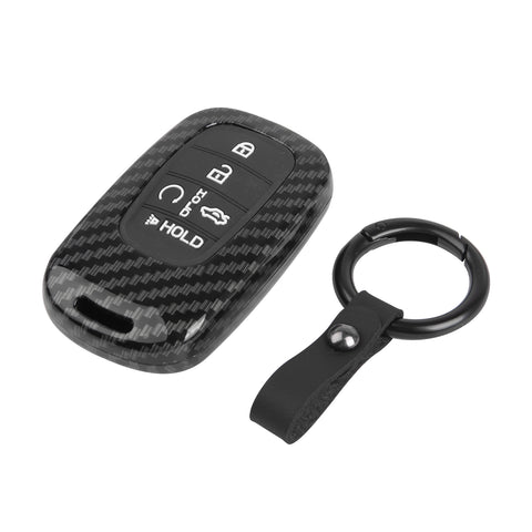 Carbon Style Shell+Silicone Cover Smart Key Fob Case Holder For Honda Civic Accord Pilot CR-V HR-V