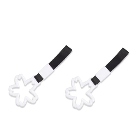 White Tsurikawa Handle Ring Sakura Shaped Japanese Car Warning Loop Decoration