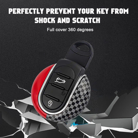 x xotic tech JCW Style Key Fob Cover Case Shell Replacement Compatible with MINI Cooper 3rd Gen F55 F56 F57 F54 Clubman, Gen2 F60 Countryman Smart Key, Brake Disk Shape