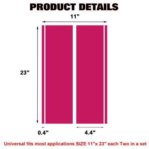 x xotic tech Fender Stripes Hash Marks KK Vinyl Decal Universal for Car Truck Sticker Racing Stripe 11"x23"