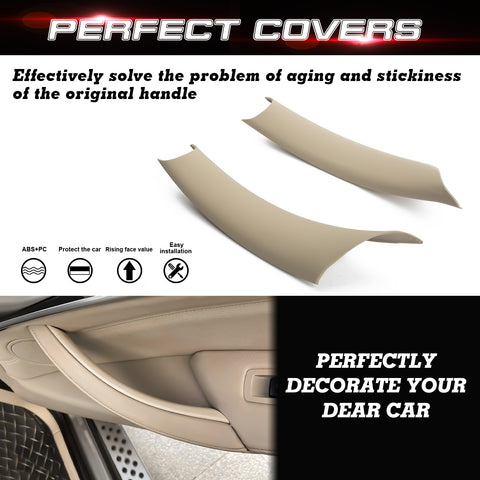 Xotic Tech Door Pull Handle Cover Compatible with BMW X5 Series E70/E70 LCI 2008-2013, BMW X6 Series E71/E72 2008-2014, Inner Rear Side Door Handle Protective Cover Accessories (2pcs)