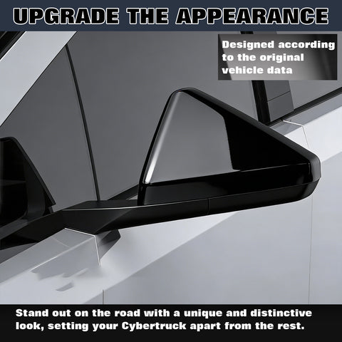 x xotic tech Door Side Rearview Mirror Cover Caps Protection Compatible with Tesla Cybertruck 2024 2025 Left & Right Exterior Accessories, (2PCS, Matte Carbon Fiber Pattern)