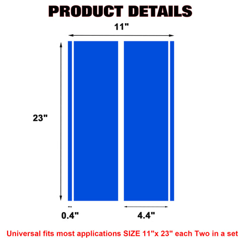 x xotic tech Fender Stripes Hash Marks KK Vinyl Decal Universal for Car Truck Sticker Racing Stripe 11"x23"