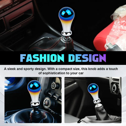 Universal Burnt Blue Alloy Round Ball Shape Car Gear Shift Knob Shifter Lever