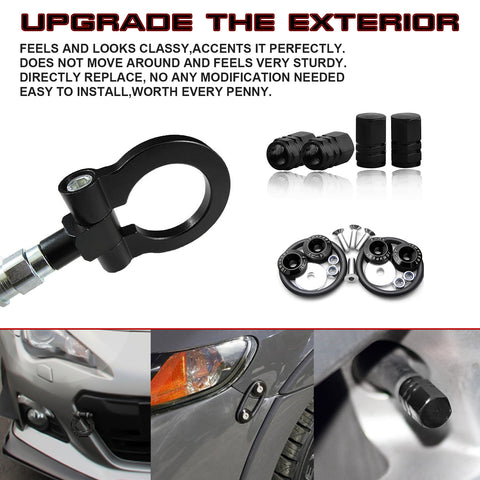 Blue Tow Hook+Tire Valve Stem+Quick Release Fasteners For Subaru Impreza 2017+