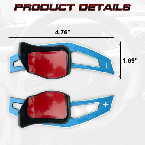 For VW Jetta Beetle CC Blue Add-on Shift Paddle Extension Cover Trim Accessories