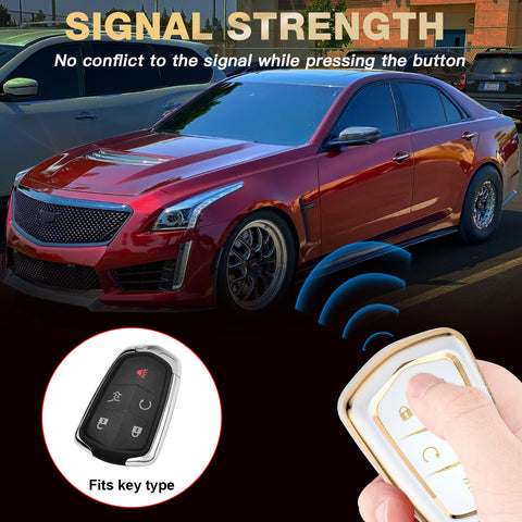 2X TPU Full Cover Smart Key Fob Cover For Cadillac CT6 XT5 CTS 2016-2019
