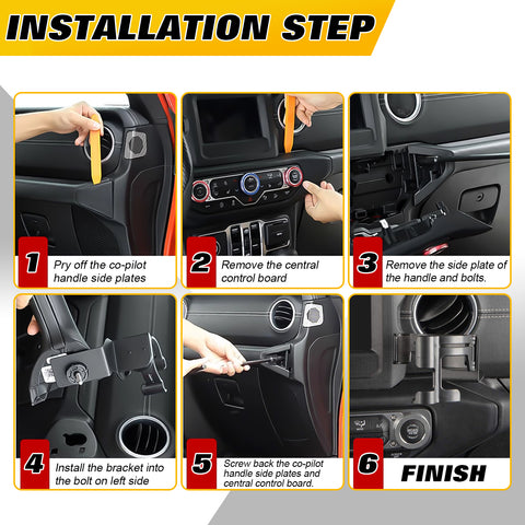 x xotic tech Multi-Function Drink Cup Phone Holder, 2 in 1 Bolt-on Cellphone Mount Stand Support Bracket Compatible with Jeep Wrangler JL JLU 4XE & Gladiator JT 2018-2023