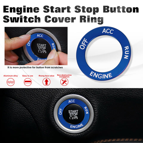Red Engine Start Stop Button Switch Ring Cover Trim For Dodge Charger 2010-2022