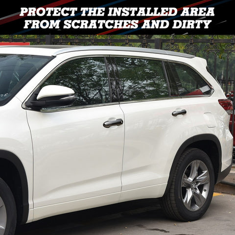 Side Door Handle Cover Trim w/ Keyless Hole Compatible with Toyota Rav4 2019-2024 Highlander 2020-up, Gloss Black (4pcs)