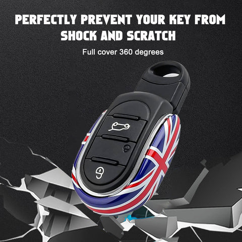x xotic tech Slim Size Key Fob Cover Case Shell Replacement Compatible with MINI Cooper 3rd Gen F55 F56 F57 F54 Clubman, Gen2 F60 Countryman Smart Key, U Shape