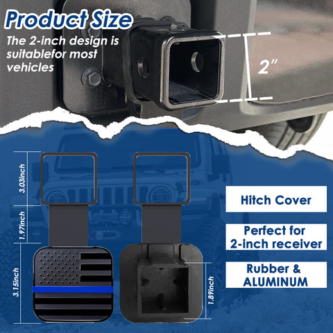 x xotic tech 2 Inch Universal American Flag Tow Hitch Covers, Trailer Hitch Cover Tube Plug Insert, Car Exterior Accessories, Receiver Tube Hitch Plug