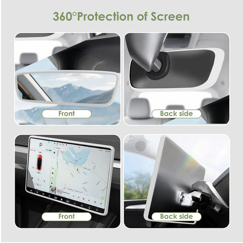2pcs/Set Screen Edge Rearview Mirror Protector Trim Frame For Tesla Model 3 Y