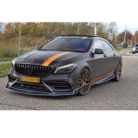 9Pcs Universal Fit Front Bumper Lip Chin Spoiler + Side Skirt Winglets Diffuser + Rear Bumper Canard Splitter Car Body Kits + Adjustable 8"-11" Support Rods