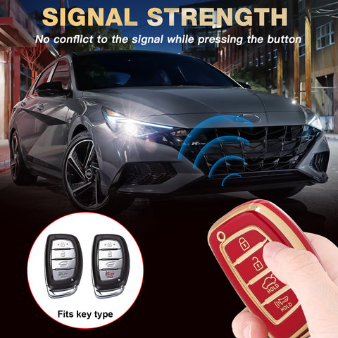 2X White TPU Full Cover Remote Key Fob Cover For Hyundai Elantra Ioniq Sonata