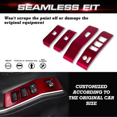 x xotic tech 4Pcs Automobile Door Window Control Panel Cover Door Lock Switch Trim Molding Accessories Compatible with Toyota Highlander 2020-up North American Version