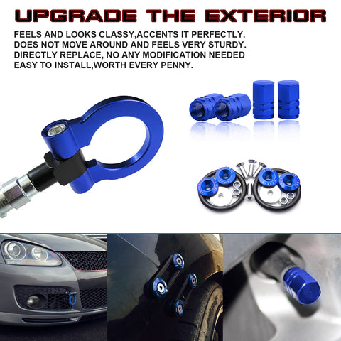 Set Towing Hook+Tire Valve Caps+Quick Release Fasteners For BMW 2 4 Series 2014+