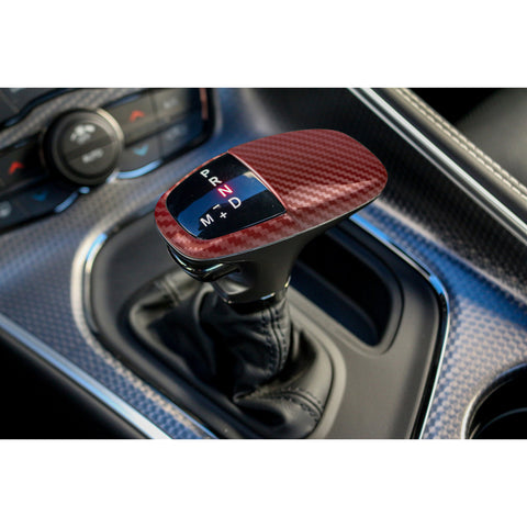 Gear Shift Knob Cover Trim Compatible with Dodge Challenger Charger 2015-up, Durango 2018-up Interior Accessories Decoration