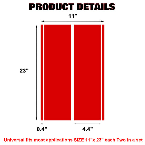 x xotic tech Fender Stripes Hash Marks KK Vinyl Decal Universal for Car Truck Sticker Racing Stripe 11"x23"