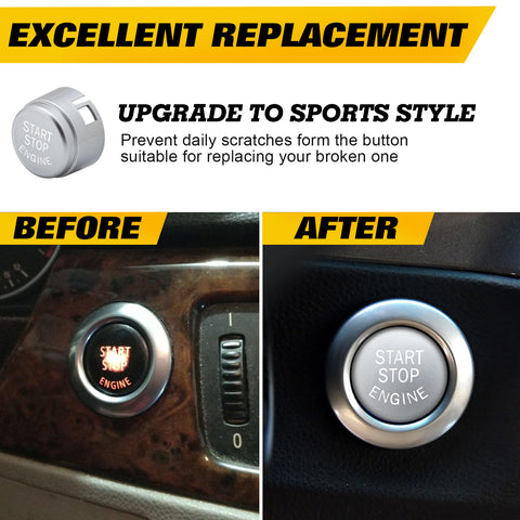 Glossy Red Engine Start Button Cover Trim For BMW 4/5/6/7 Series F01 F02 F10 F11