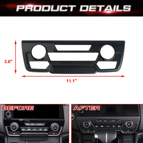 Carbon Fiber Look Console AC Climate Control CD Panel Cover For Honda CR-V 17-22