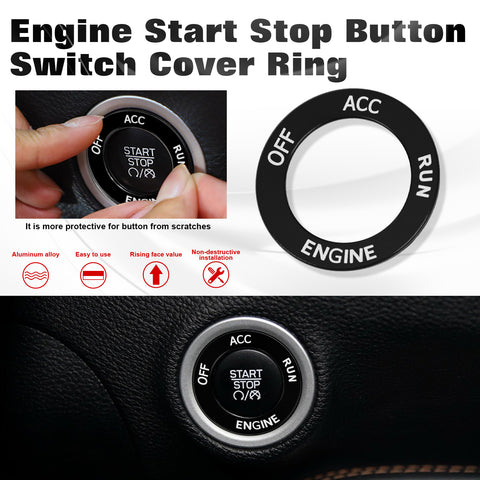 Red Engine Start Stop Button Switch Ring Cover Trim For Dodge Charger 2010-2022
