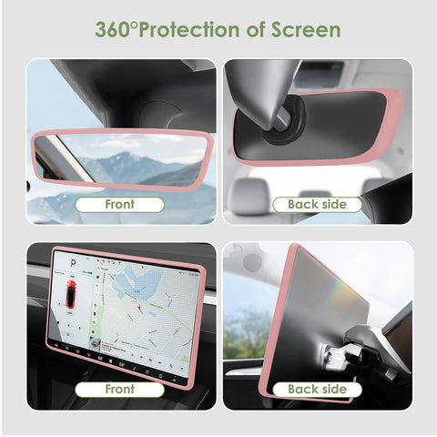 2pcs/Set Screen Edge Rearview Mirror Protector Trim Frame For Tesla Model 3 Y