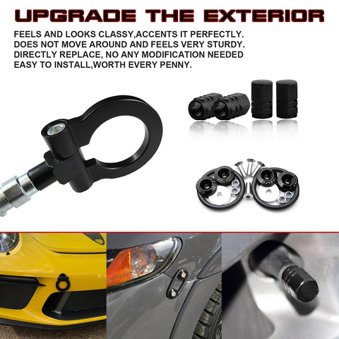 Set Tow Hook+ Tire Valve Stem +Fender Release Fastener Fit Porsche 911 2014-up