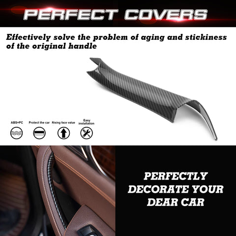 Xotic Tech Car Inner Door Handle Covers, 1PC Front Passenger Side Door Pull Handle Cover Trim Compatible with BMW X3 F25 2010-2016, BMW X4 F26 2014-2017