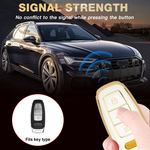 2X TPU Full Cover Smart Key Fob Cover For Audi A3 S3 S6 RS6 S7 2020-2022