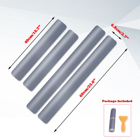 3D/4D Carbon Fiber Texture Door Sill Vinly Scratch Protection Cover Sticker