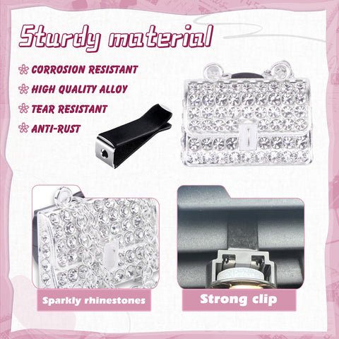 Bling Car Air Fresheners Rhinestone Diffuser Vent Clips Decor Universal Fit